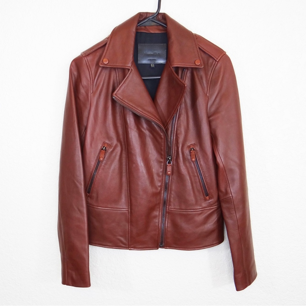 MASSIMO DUTTI 4744 Jacket Women's Size XS Sheep Leather